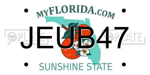 JEUB47 Florida License Plate