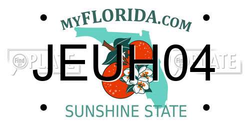 JEUH04 Florida License Plate