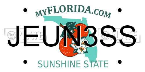 JEUN3SS Florida License Plate