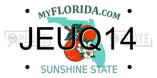 JEUQ14 Florida License Plate