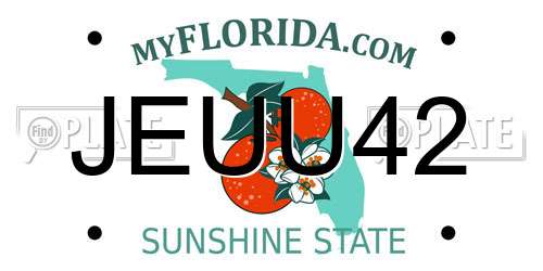 JEUU42 Florida License Plate