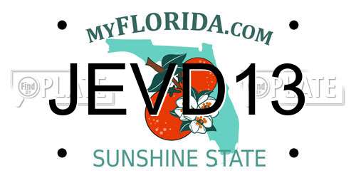 JEVD13 Florida License Plate