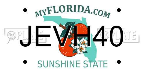 JEVH40 Florida License Plate