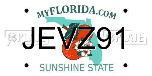 JEVZ91 Florida License Plate