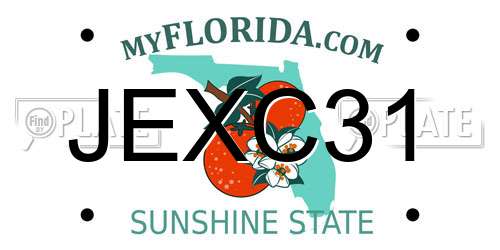 JEXC31 Florida License Plate