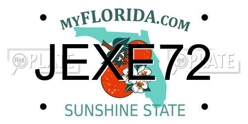 JEXE72 Florida License Plate