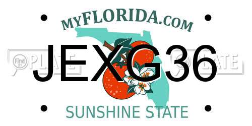 JEXG36 Florida License Plate