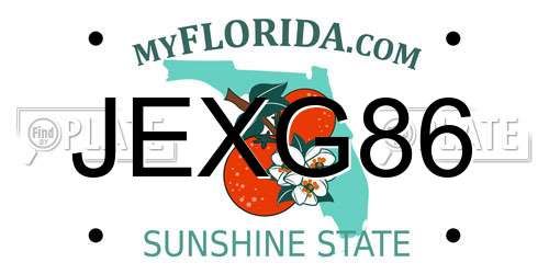 JEXG86 Florida License Plate