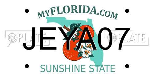 JEYA07 Florida License Plate
