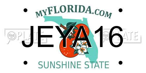 JEYA16 Florida License Plate