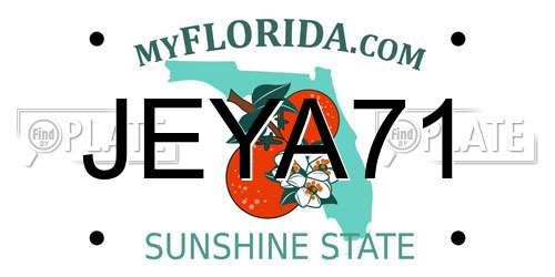 JEYA71 Florida License Plate