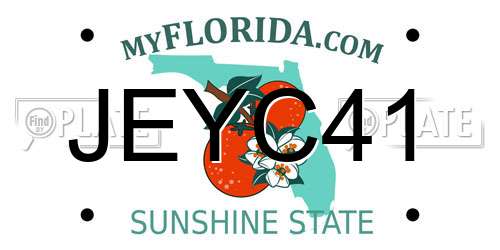 JEYC41 Florida License Plate