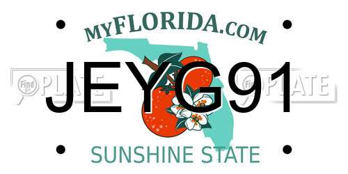 JEYG91 Florida License Plate