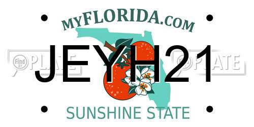 JEYH21 Florida License Plate