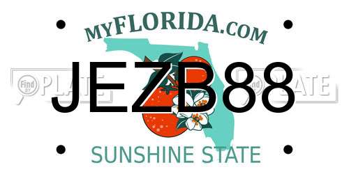 JEZB88 Florida License Plate