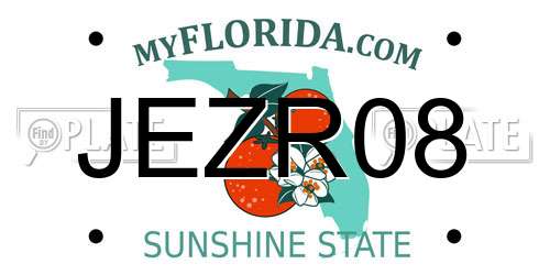 JEZR08 Florida License Plate