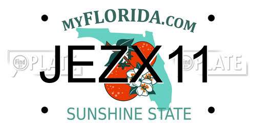 JEZX11 Florida License Plate