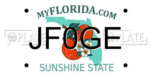 JF0GE Florida License Plate