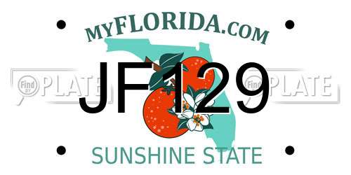 JF129 Florida License Plate