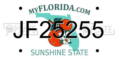 JF25255 Florida License Plate