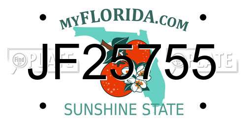 JF25755 Florida License Plate