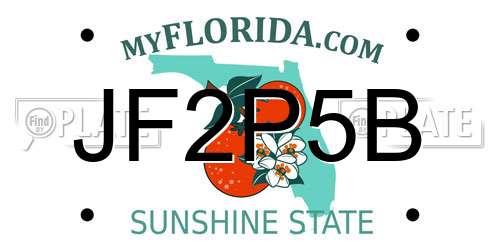 JF2P5B Florida License Plate
