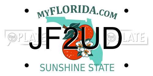 JF2UD Florida License Plate