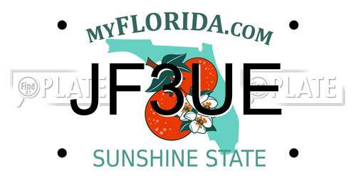 JF3UE Florida License Plate