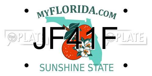 JF41F Florida License Plate