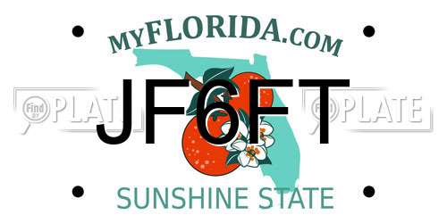 JF6FT Florida License Plate