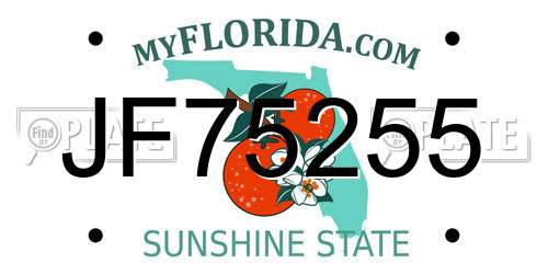 JF75255 Florida License Plate