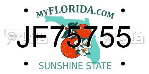 JF75755 Florida License Plate