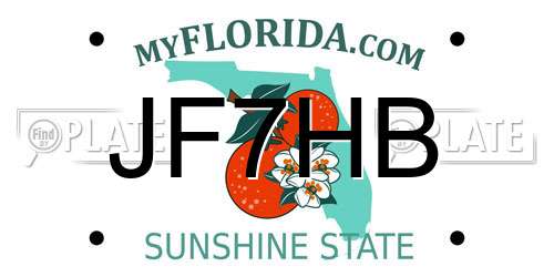JF7HB Florida License Plate