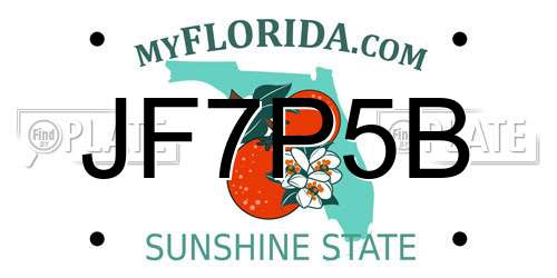 JF7P5B Florida License Plate