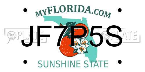 JF7P5S Florida License Plate