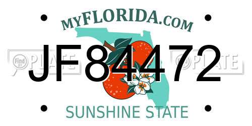 JF84472 Florida License Plate