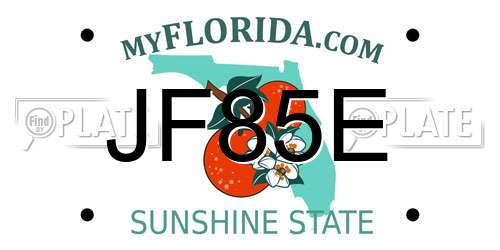 JF85E Florida License Plate
