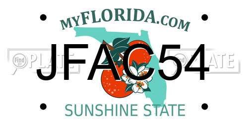 JFAC54 Florida License Plate
