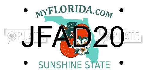 JFAD20 Florida License Plate