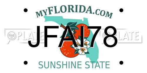 JFAI78 Florida License Plate