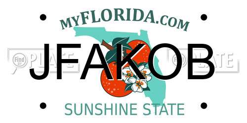 JFAKOB Florida License Plate