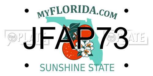 JFAP73 Florida License Plate