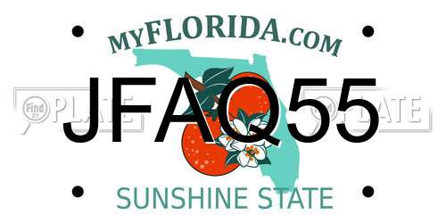 JFAQ55 Florida License Plate