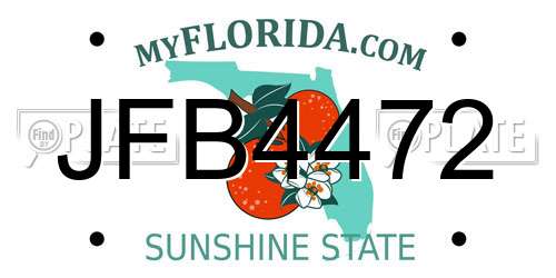 JFB4472 Florida License Plate