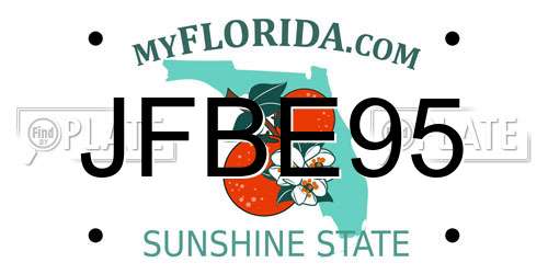 JFBE95 Florida License Plate