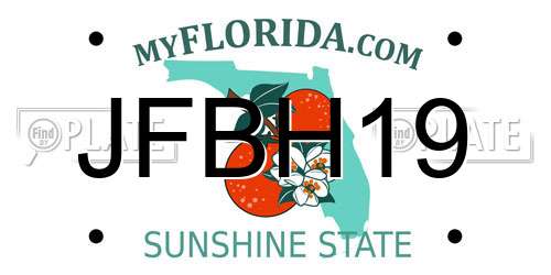 JFBH19 Florida License Plate