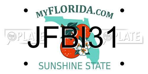 JFBI31 Florida License Plate