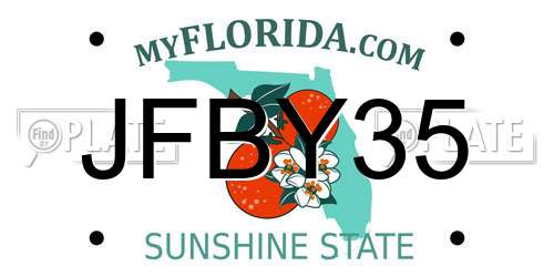 JFBY35 Florida License Plate