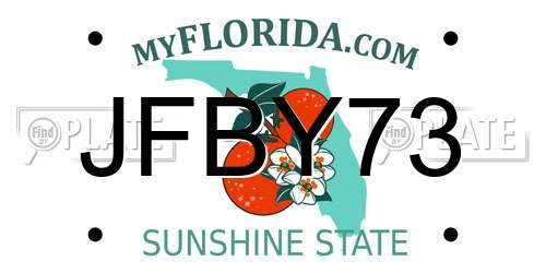 JFBY73 Florida License Plate