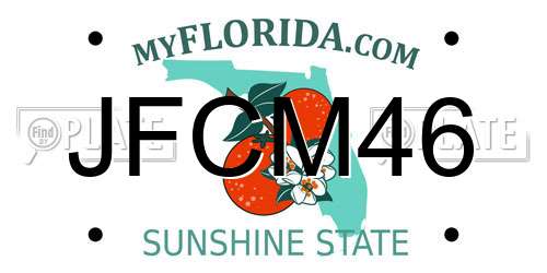 JFCM46 Florida License Plate